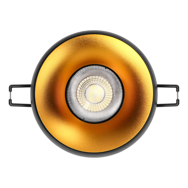 DORADO R decorative frame for spotlight, GU10, round, black-gold